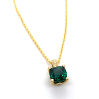 Emerald Cushion Cut Pendant