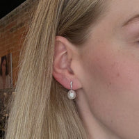 South Sea Pearl Drop Earrings - White Gold