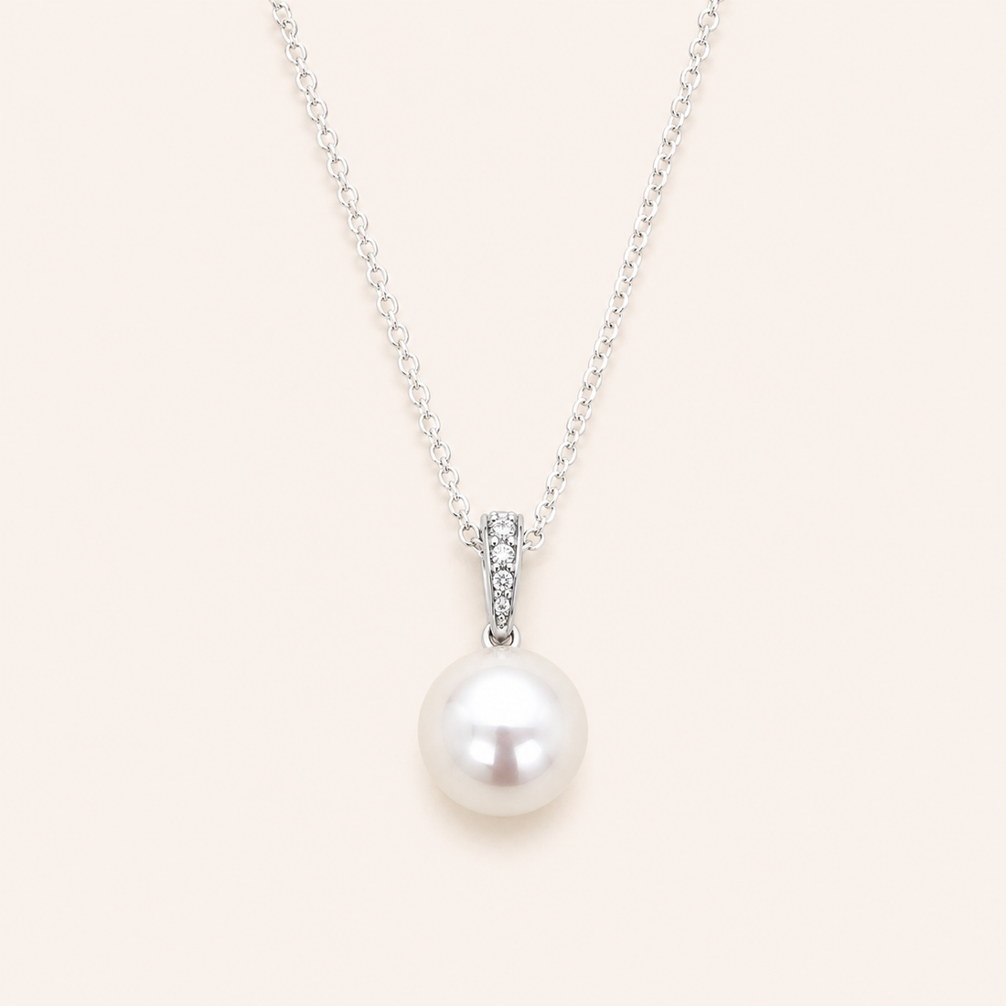 Pave South Sea Pearl Pendant - White Gold