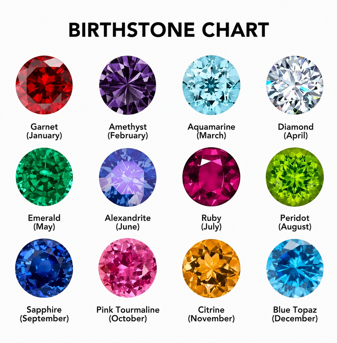 Horseshoe Birthstone Necklace - 9ct Gold