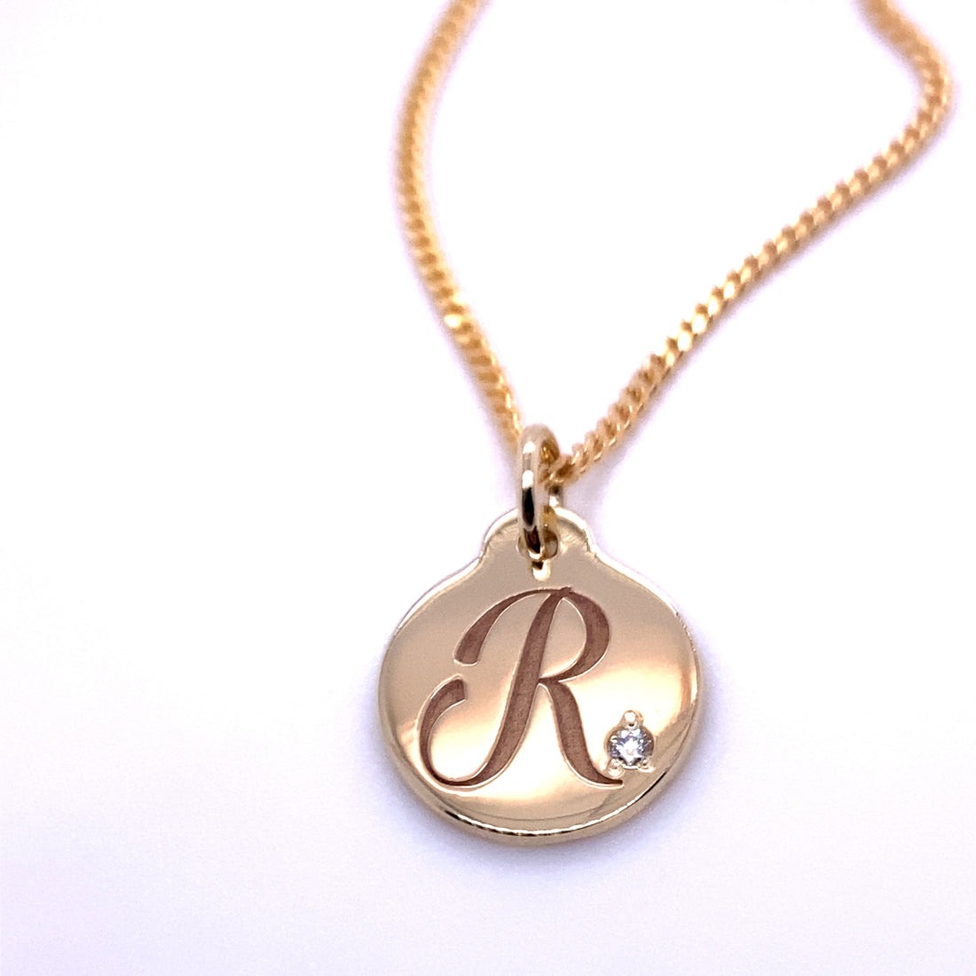 Initial Pendant + diamond full stop