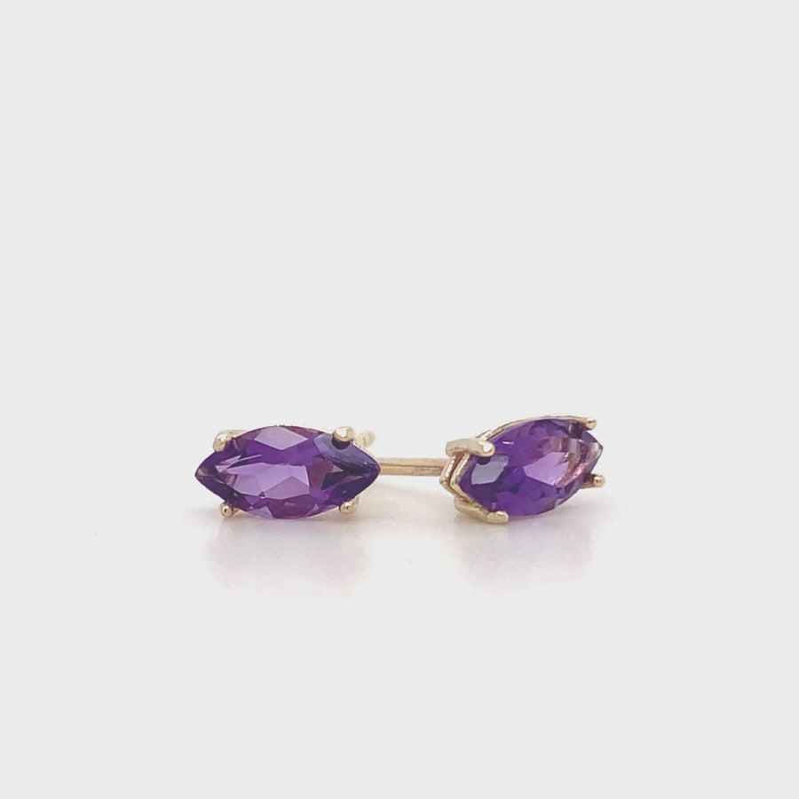 Marquise Amethyst Studs