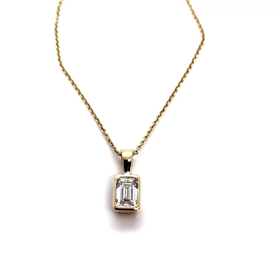 Emerald Cut Lab Diamond Pendant