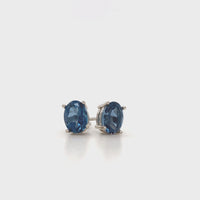Oval London Blue Studs