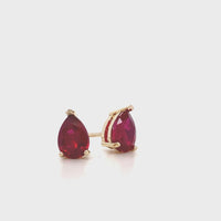 Pear Ruby Studs