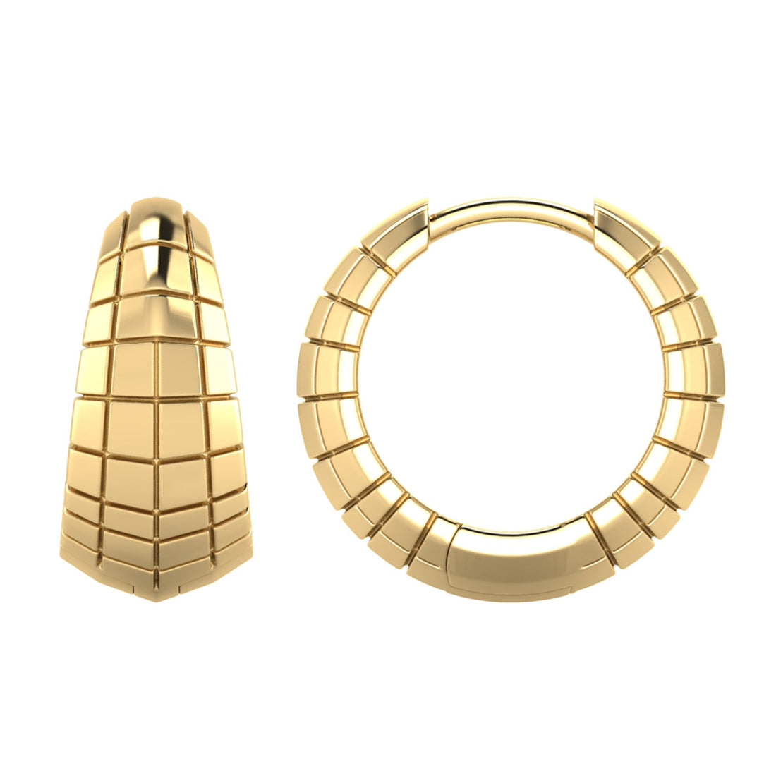 Dani Faceted Small Hoop - Gold