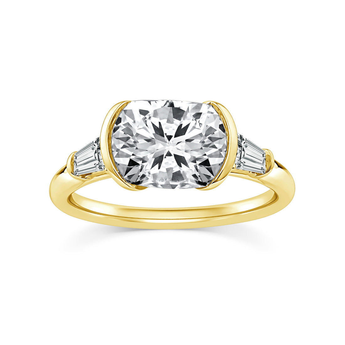 Amos Cushion Cut Diamond Ring - Gold