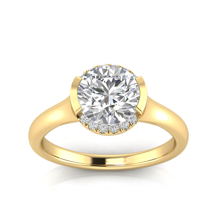 Avani Round Semi-Halo Diamond Ring - Gold