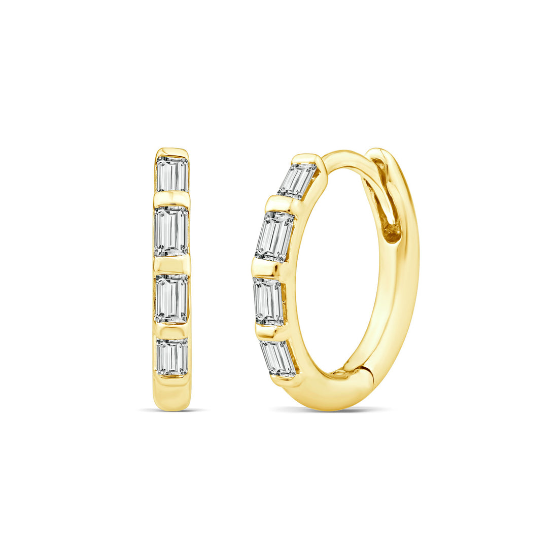 Yuri Diamond Huggie Earrings - Gold
