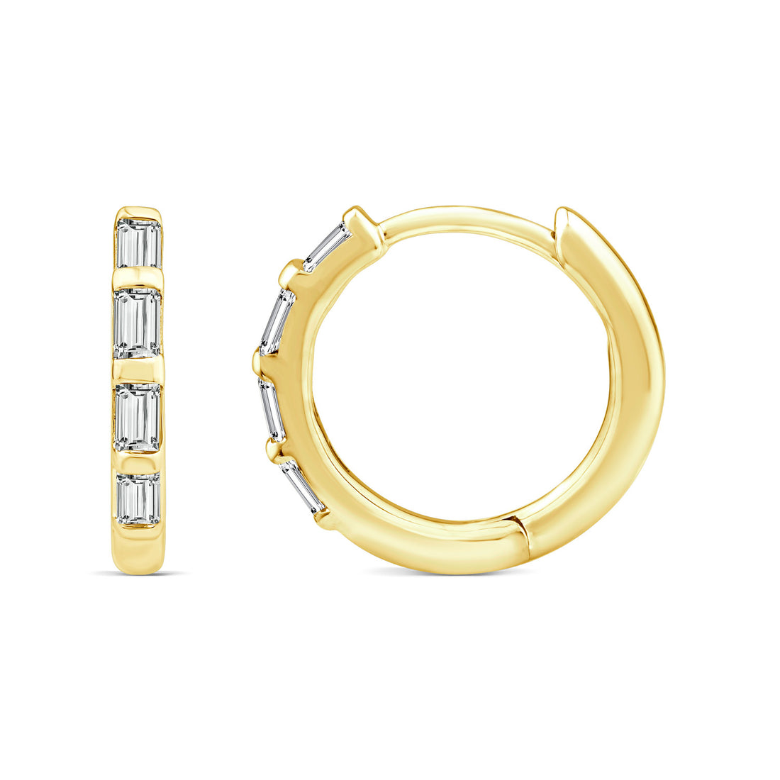 Yuri Diamond Huggie Earrings - Gold